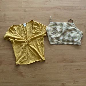 Two crop tops.